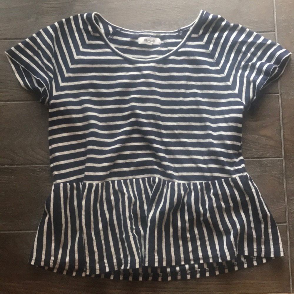 Madewell striped t-shirt with peplum
